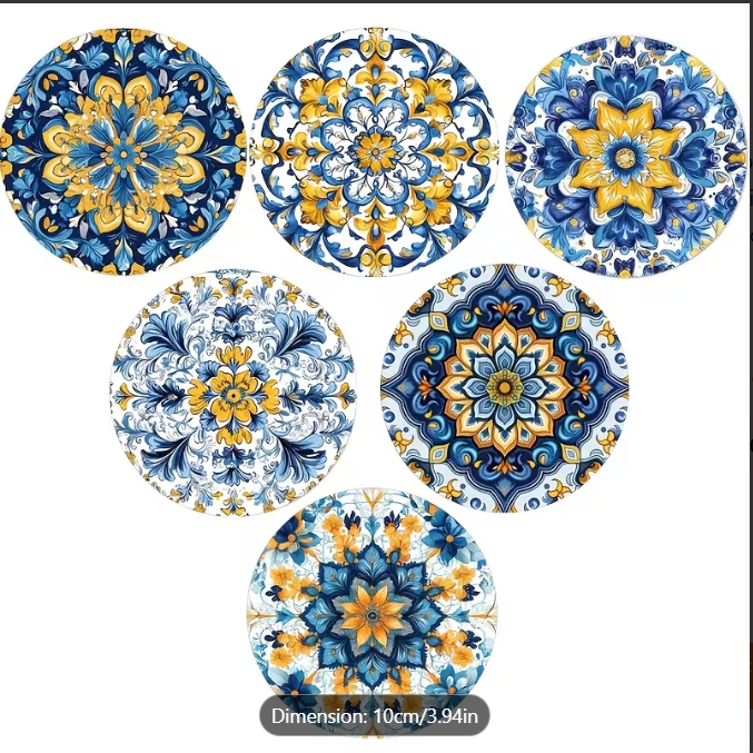 MANDALA BLEU UN PEU JAUNE