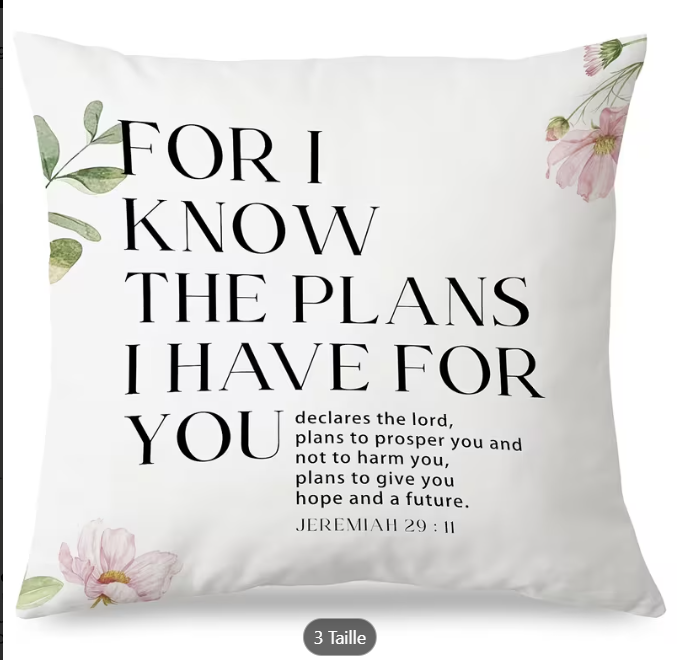 Coussin "message chrétien"