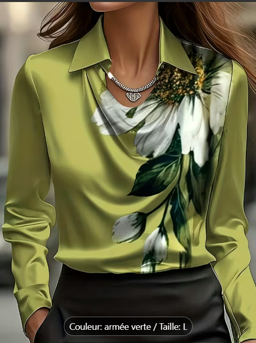 Chemise Vert armé sans collier