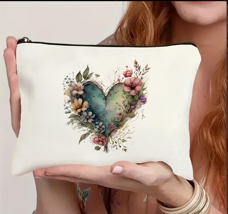 Trousse de maquillage "Fleurs et coeurs"